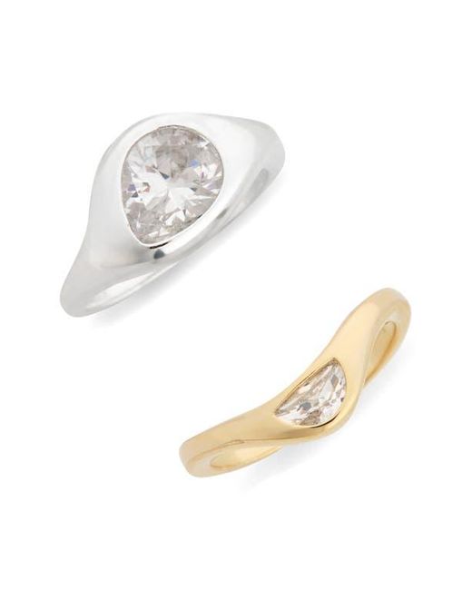 Nordstrom Rack Metallic 2-Pack Demi Fine Cz Nesting Rings