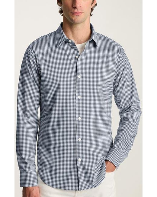 Bonobos Gray Tech Check Performance Button-Up Shirt for men