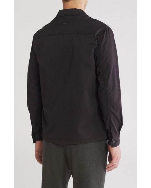 Denim and Flower Black Twill Zip Shacket for men