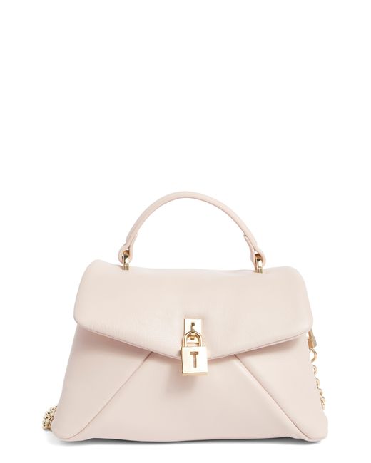 Ted Baker Natural Poppy Top Handle Padlock Leather Satchel