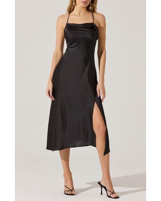 Astr Black Cowl Neck Slipdress
