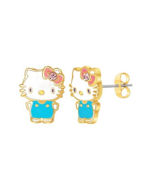 JACMEL Metallic Hello Kitty Cubic Zirconia & Enamel Charm Bracelet & Stud Earrings Set