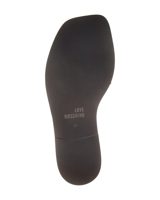 Love Moschino White Studded Leather Slide Sandal