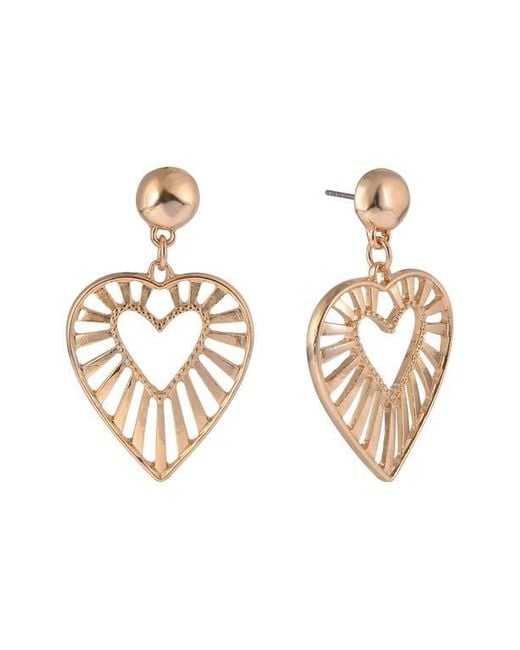 Rachel Roy Metallic Open Heart Drop Earrings