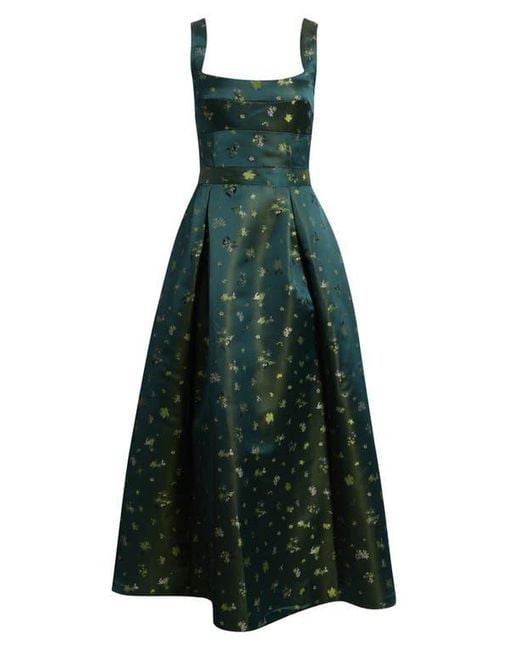 Chelsea28 Pleated Seamed Bodice Jacquard Maxi Cocktail Dress in Green | Lyst Chelsea28 Pleated Seamed Bodice Jacquard Maxi Cocktail Dress in Green | Lyst