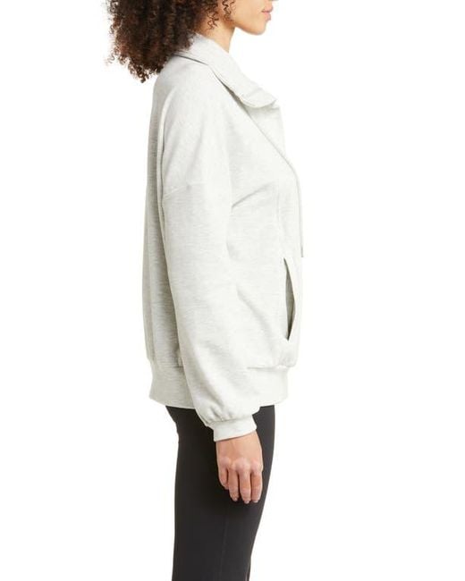 Zella Gray Cozy Half Zip Pullover Sweatshirt