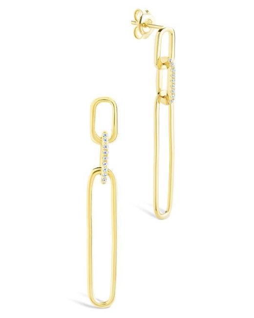 Sterling Forever White Chelle Cubic Zirconia Mix Link Drop Earrings
