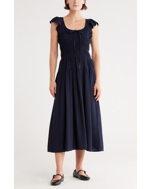 Blu Pepper Shirred Maxi Dress in Blue | Lyst Blu Pepper Shirred Maxi Dress in Blue | Lyst