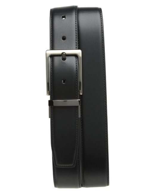 Original Penguin Black Fancy Perry Buckle Leather Belt for men