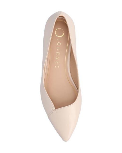 Journee Collection Natural Carmin Pointed Toe Flat