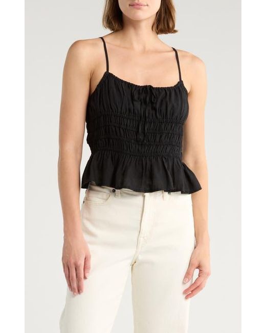 NSR Black Strappy Ruched Camisole