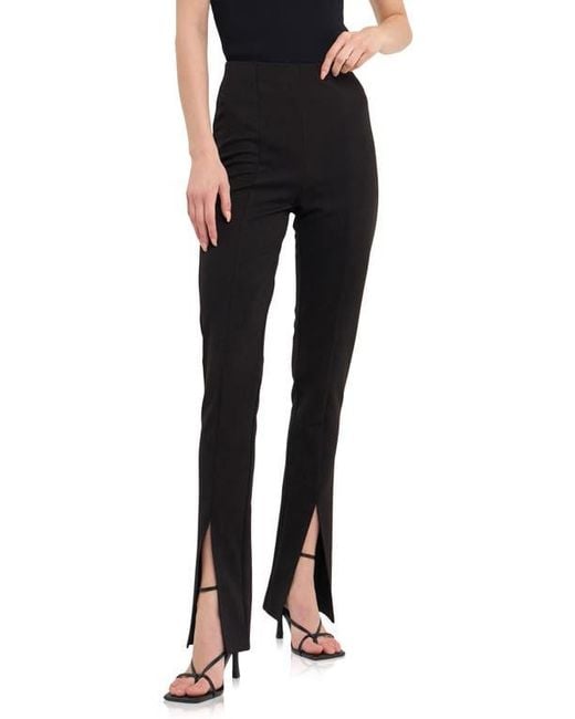 Grey Lab Black Lab Front Slit Flared Pants