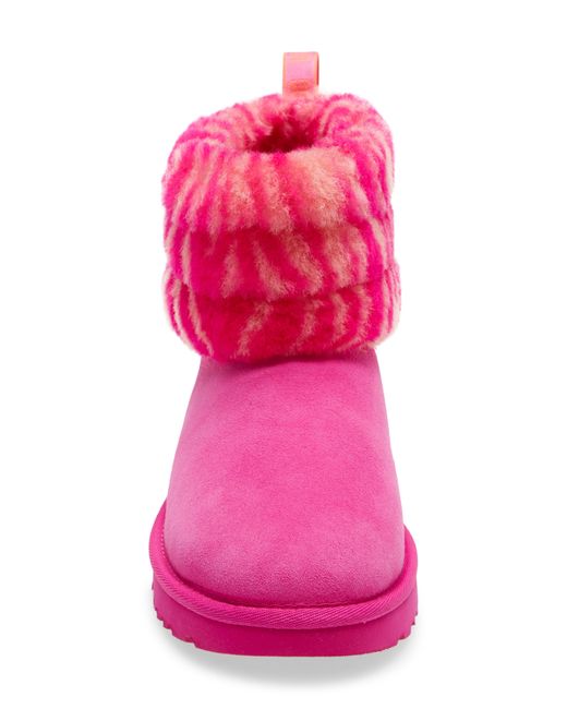 mini fluff uggs pink