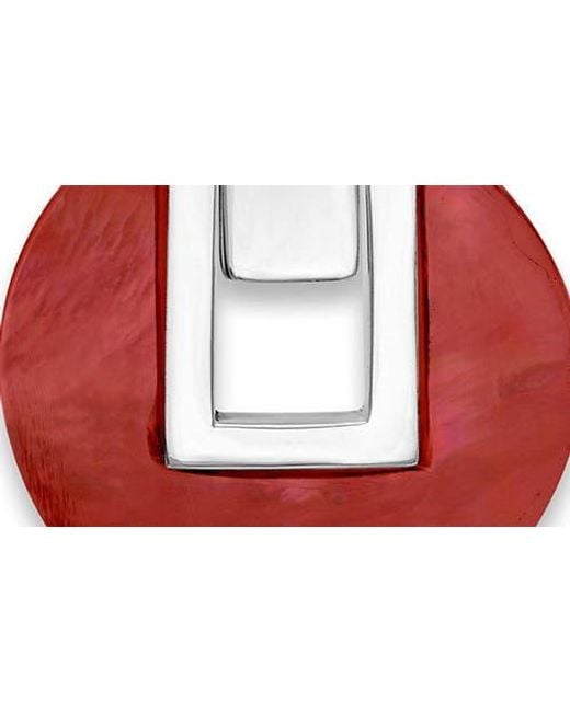 Samuel B. Red Round Hinge Earrings