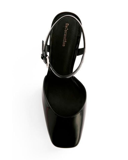 Reformation Black Melina Platform Pump