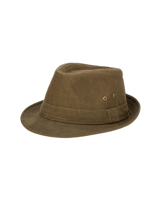 San Diego Hat Green Waxed Cotton Stingy Brim Fedora for men