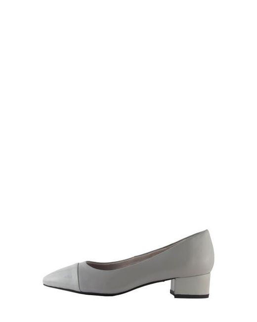 David Tate Gray Colette Cap Toe Pump