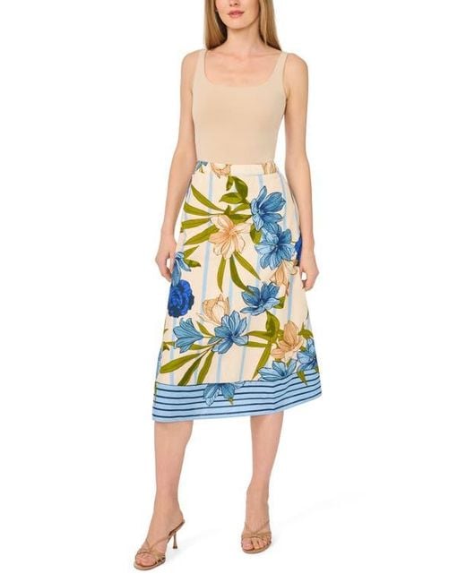 Halogen® Blue Border Full Maxi Skirt
