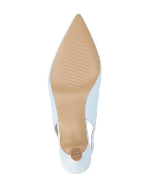 Journee Collection White Mikoa Snake Embossed Slingback Pump