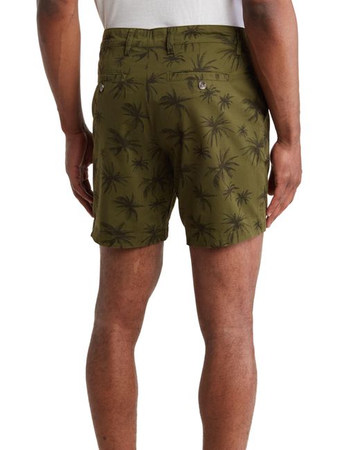 Slate & Stone Green 7" Cotton Twill Shorts for men