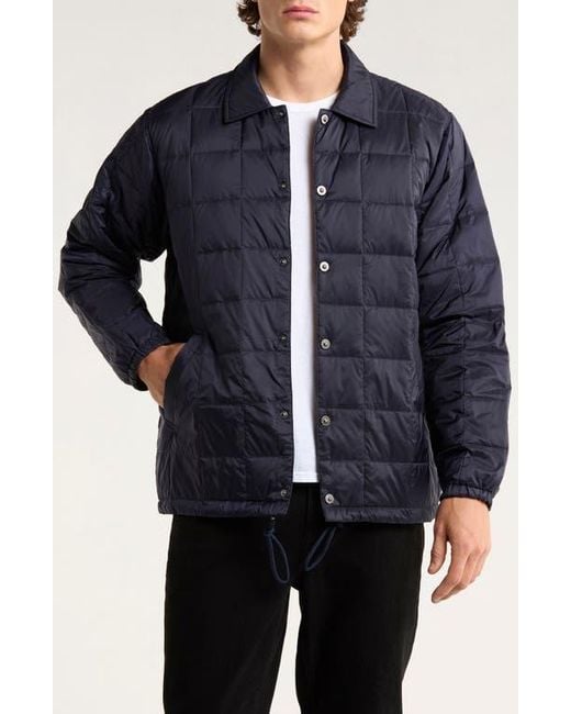 Taion Blue Packable Down Coach Jacket for men