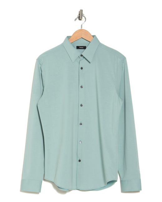 Theory Blue Sylvain Nd Structure Knit Button-up Shirt for men