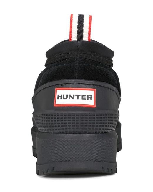 Hunter Black Askern Waterproof Suede Platform Bootie