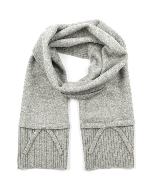 Kate Spade Gray Bow Wool Scarf