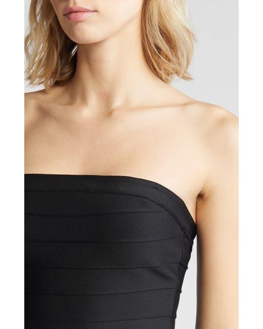 Bebe Black Strapless Bandage Dress