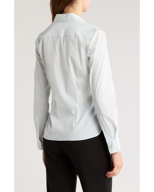 Theory Blue Classic Fitted Button-Up Shirt