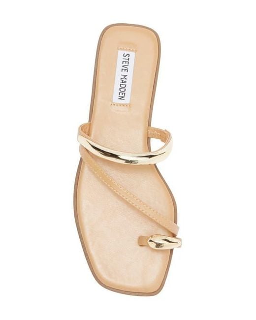 (US発)Steve Madden Arley スクエアトゥ サンダル Steve Madden Arley Square Toe Sandal in Natural | Lyst