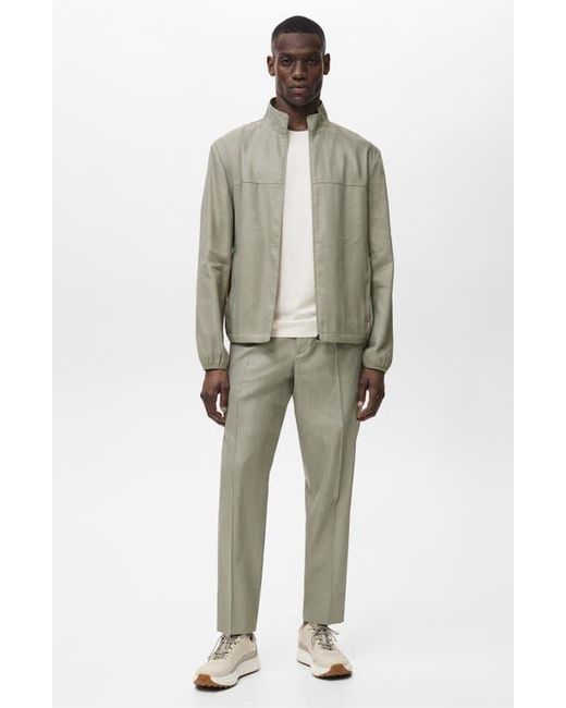 Mango Green Linen Blend Jacket for men