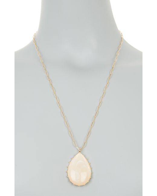 Nordstrom White Resin Teardrop Paper Clip Chain Necklace