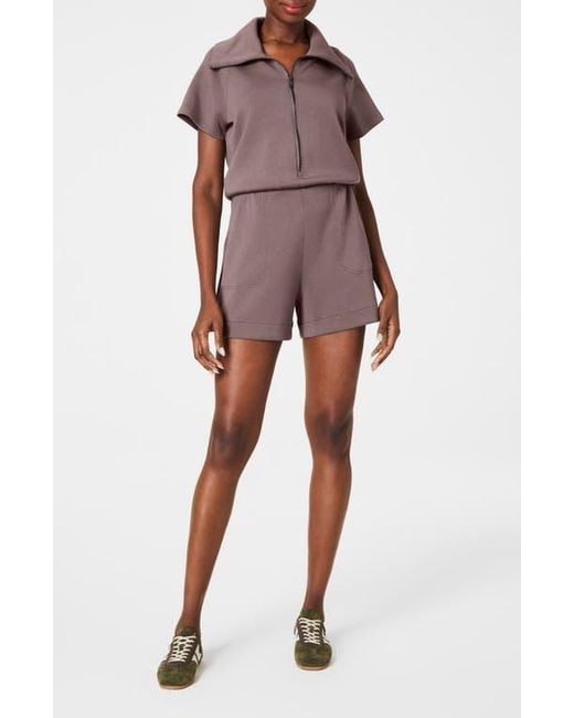 Spanx Multicolor Airessentials Half-Zip Romper