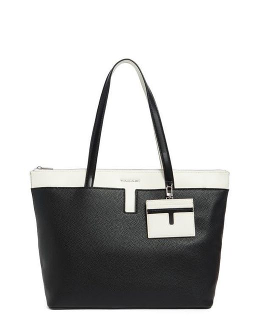Tahari Black Commuter Multi Compartment Tote Bag