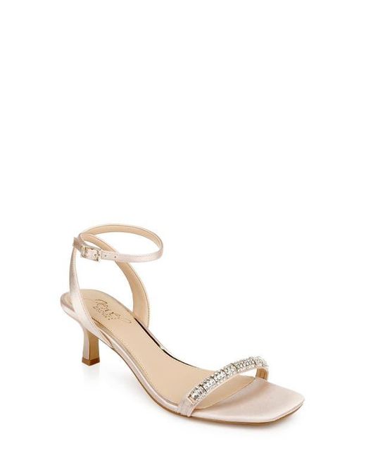 Badgley Mischka White Charisma Kitten Heel Ankle Strap Sandal