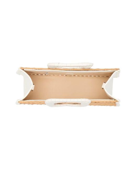 BCBGMAXAZRIA Wicker Whipstitched Top Handle Bag in Metallic