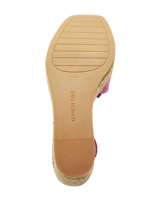 Kenneth Cole Pink Sol Ankle Strap Espadrille Platform Wedge Sandal