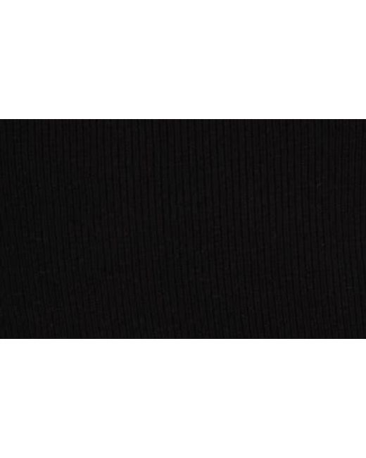 Blu Pepper Black Asymmetric Gathered Knit Tank Top
