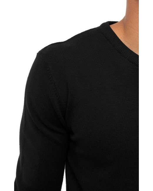 Xray Jeans Black Crewneck Knitted Viscose-Blend Pullover Sweater for men
