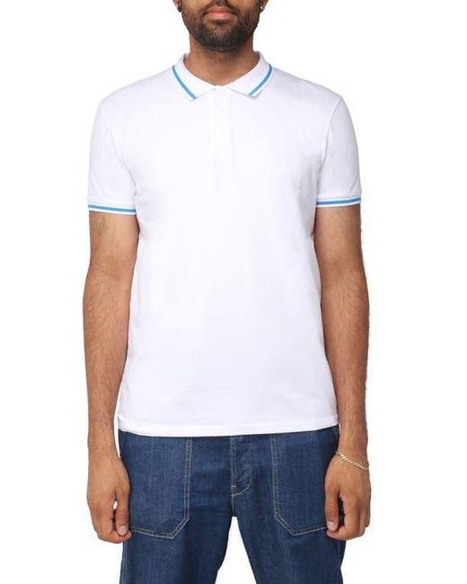 Xray Jeans White Pipe Trim Knit Polo for men