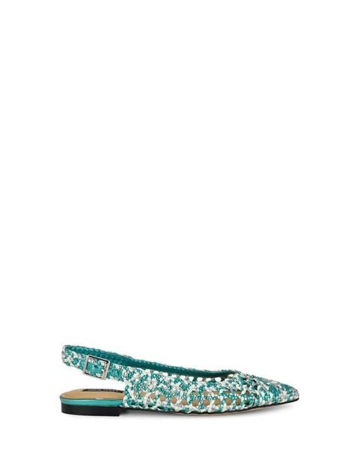 Nine West Green Soel Slingback Pointed Toe Flat