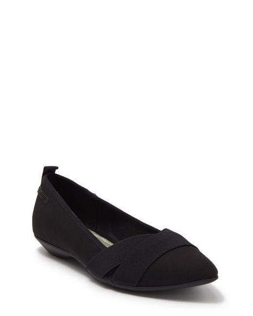 Anne Klein Black Crisscross Strap Pointed Flats