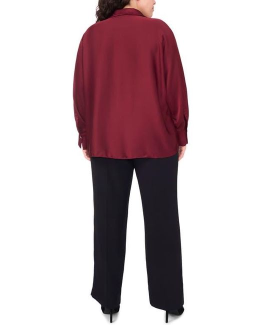 Halogen® Red Charmeuse Button-Up Shirt
