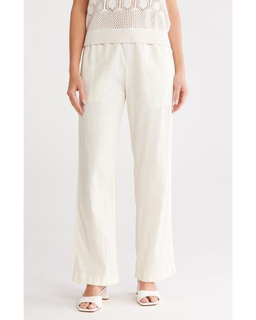 Calvin Klein Natural Pull-On Linen & Cotton Pants