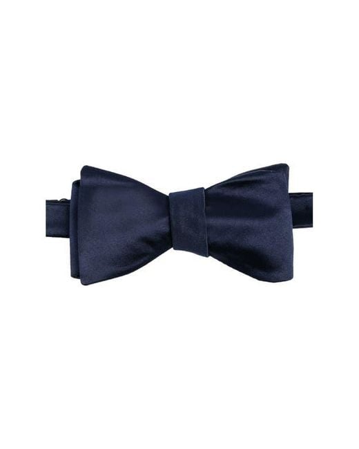 Con.struct Blue Solid Satin Bow Tie for men