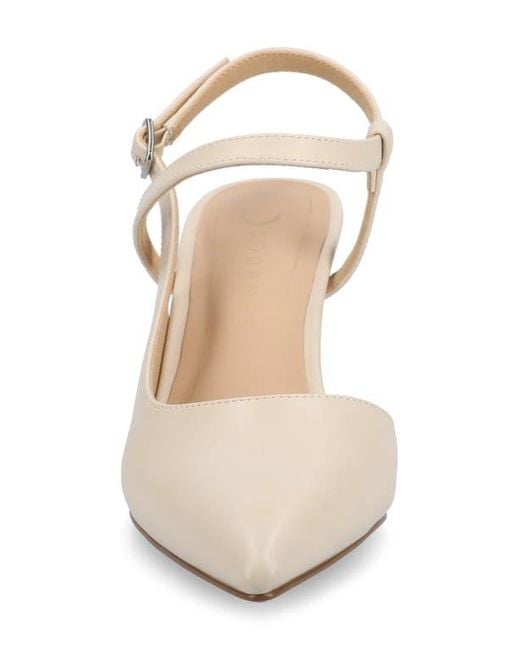 Journee Collection Natural Scipio Pointed Toe Pump