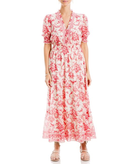 Max Studio Floral Tiered Midi Dress