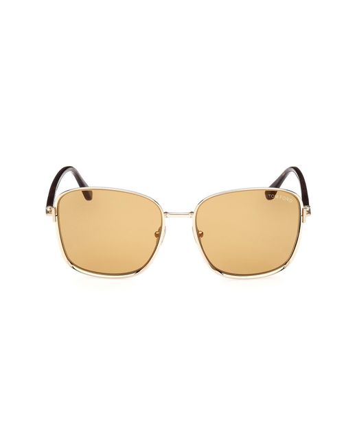 Tom Ford Natural 57mm Square Sunglasses