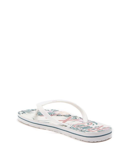 roxy flip flops white